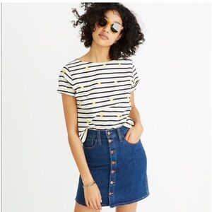 Madewell Dark Blue Button-Down mini skirt- worn a few times‎